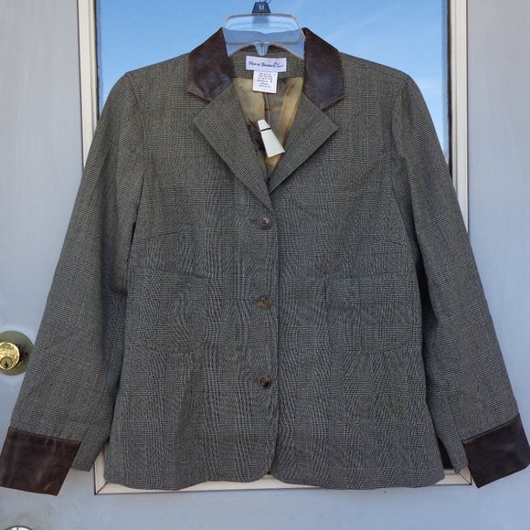 Last Chance ❌ NWT VINTAGE Harve Benard Sport blazer w faux leather accents - Picture 3 of 16